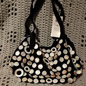 Elegant Black and White Women's Shoulder Bag